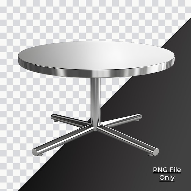 PSD stainless steel round table soft smooth lighting only png premium psd