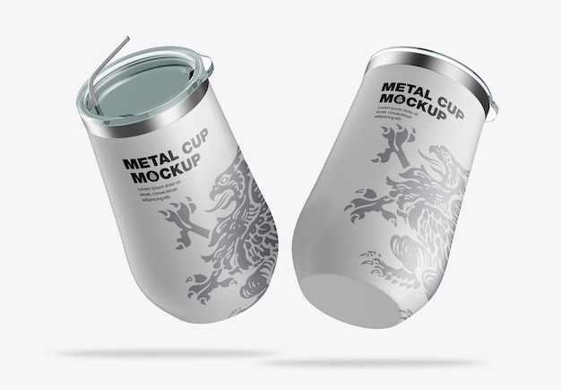 PSD stainless steel travel cup mockup