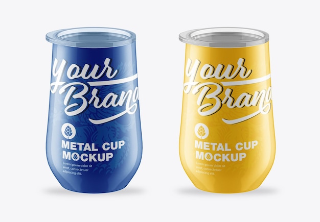 Stainless steel travel cup mockup