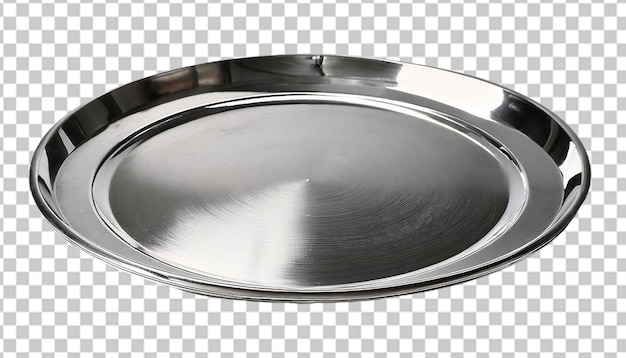 Stainless steel tray isolated on transparent background