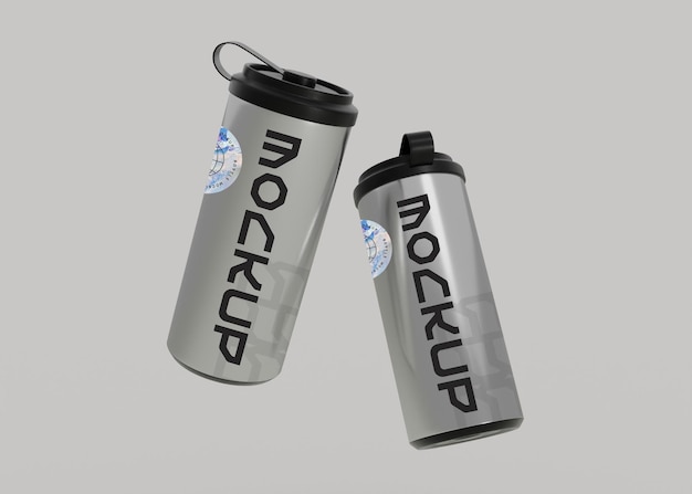 Stainless Steel Water Bottle Mockup