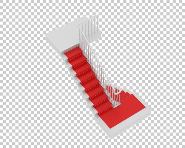 PSD staircase isolated on transparent background 3d rendering illustration