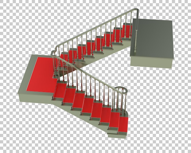 PSD staircase isolated on transparent background 3d rendering illustration