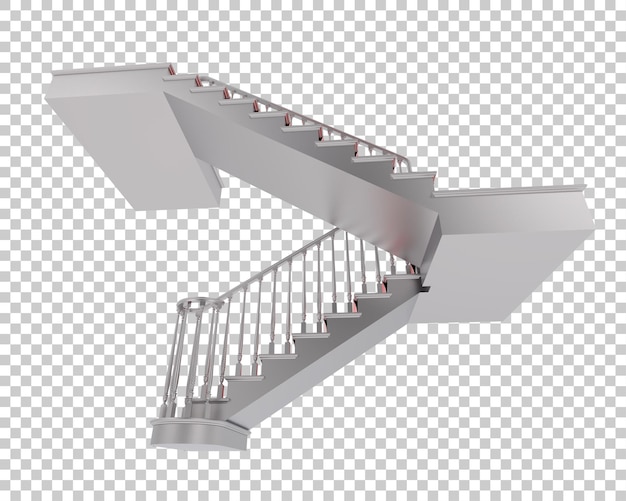 PSD staircase isolated on transparent background 3d rendering illustration