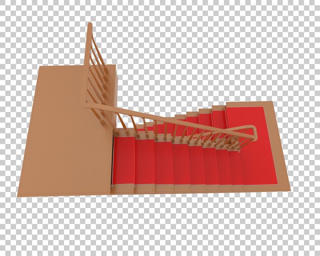 PSD staircase isolated on transparent background 3d rendering illustration