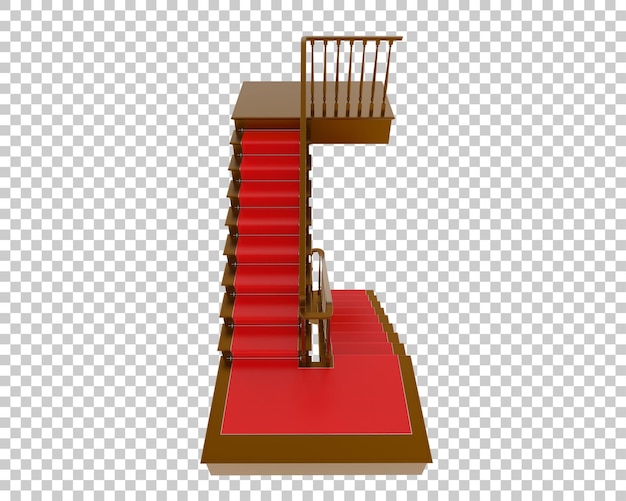 PSD staircase isolated on transparent background 3d rendering illustration