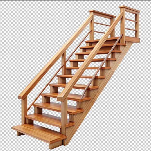 Stairs ascending gracefully on a pure white background