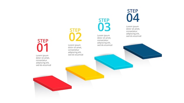 Stairs infographic Template for startup diagram graph presentation with 4 options