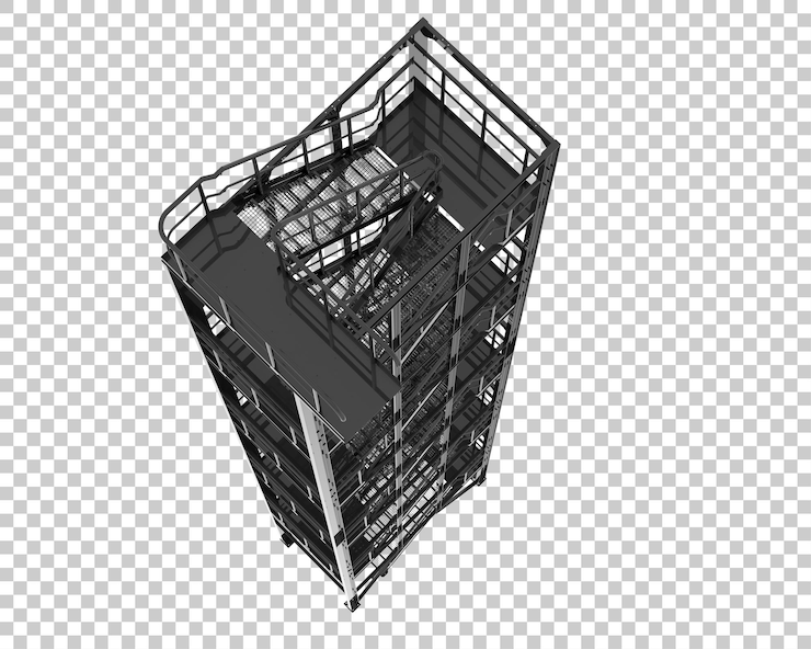 PSD stairs isolated on transparent background 3d rendering illustration