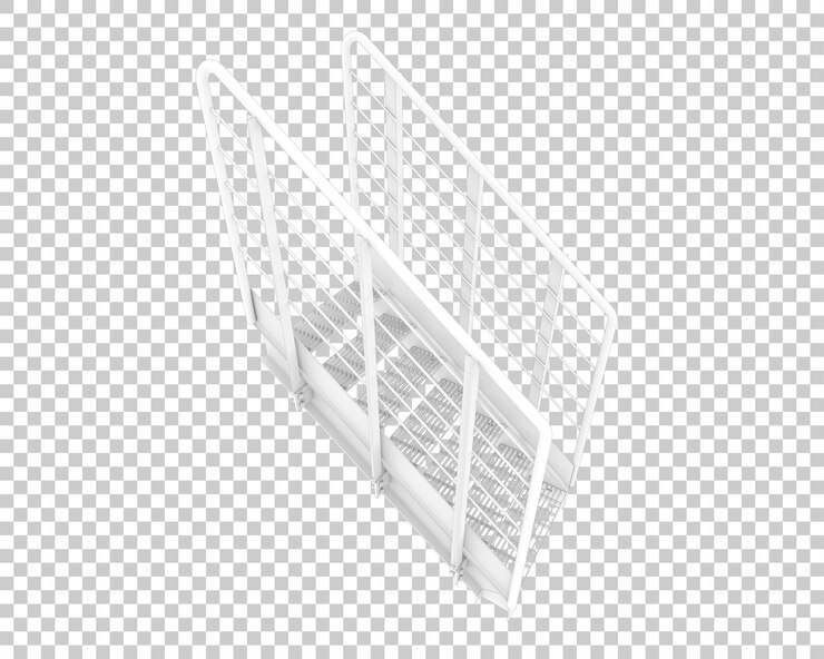 PSD stairs isolated on transparent background 3d rendering illustration