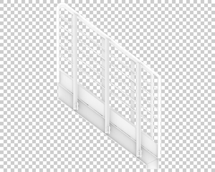 PSD stairs isolated on transparent background 3d rendering illustration