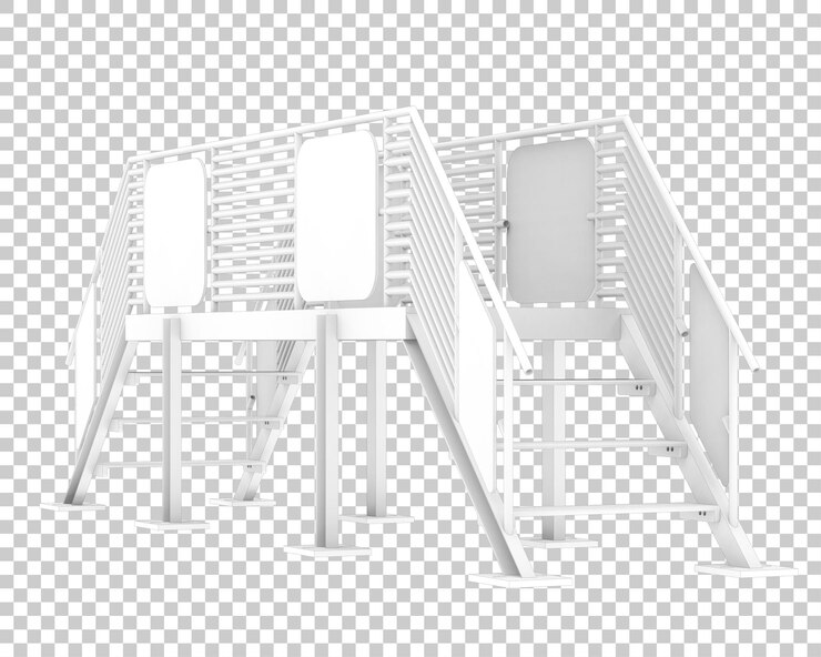 PSD stairs isolated on transparent background 3d rendering illustration