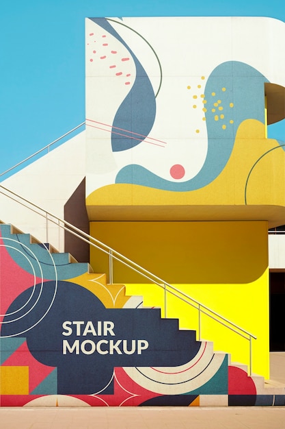 PSD stairs mockup  design