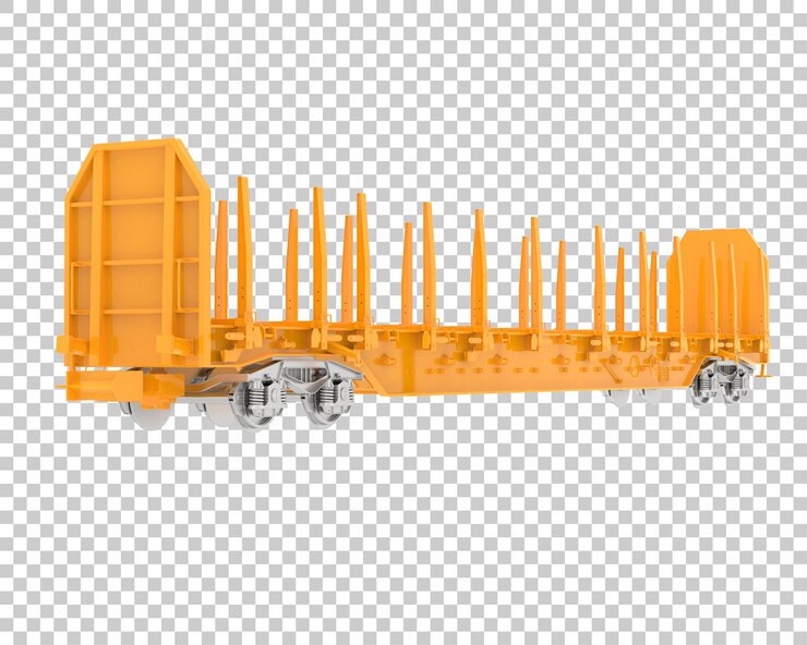 PSD stake wagon isolated on transparent background 3d rendering illustration
