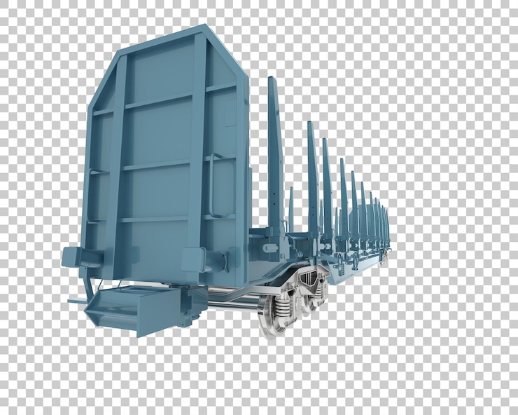 PSD stake wagon isolated on transparent background 3d rendering illustration