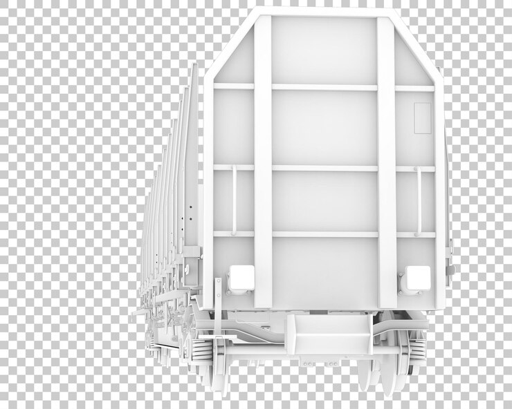 PSD тележка со ставкой изолирована на прозрачном фоне 3d рендеринг иллюстрации