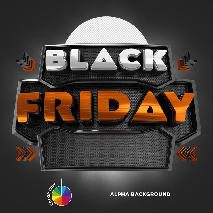 PSD stamp 3d black friday