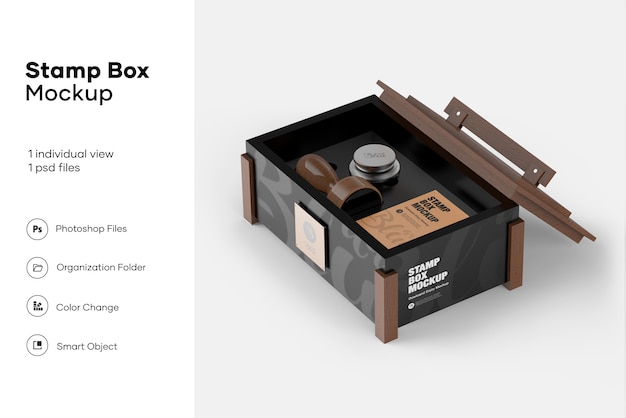 Stamp box mockup