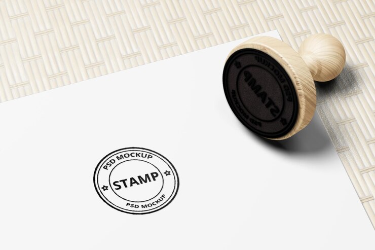 Stamp mockup on a white envelope