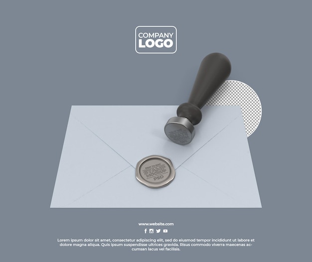 PSD stamp seal logo mockup met transparante achtergrond