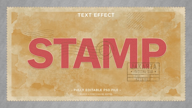 PSD stamp text effect