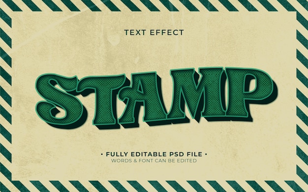 Stamp text effect