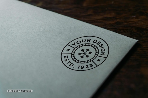 A stamped logo mockup on a paper