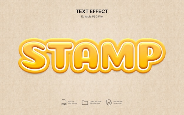 stamped text effect