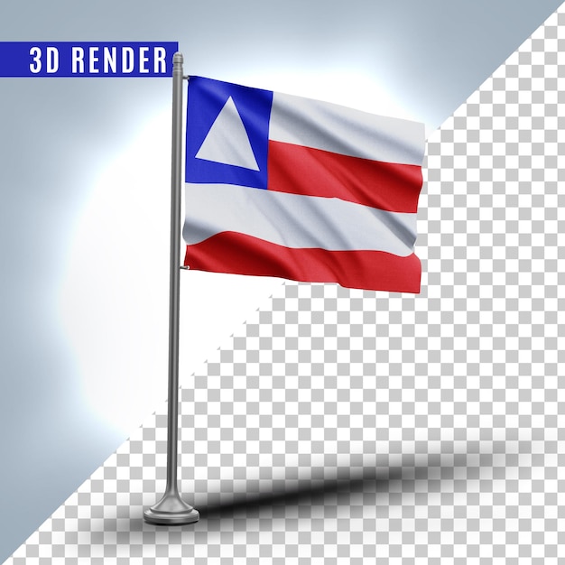 Stan Bahia Realistyczna 3d Teksturowana Flaga Premium Psd