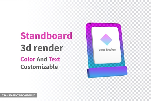 PSD illustrazione di rendering 3d della scheda di supporto
