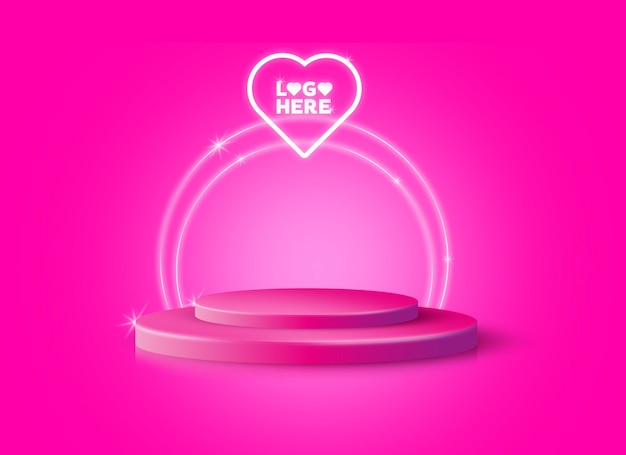 PSD stand heart pink