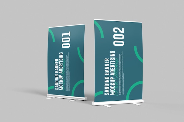 Stand Roll Banner Adertising Mockup