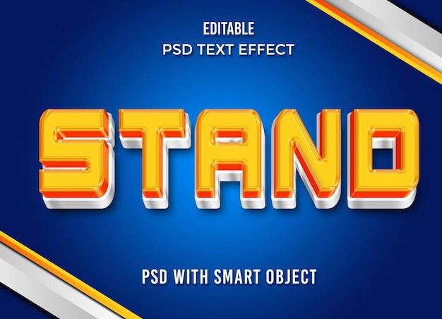 stand text effect 3d editable