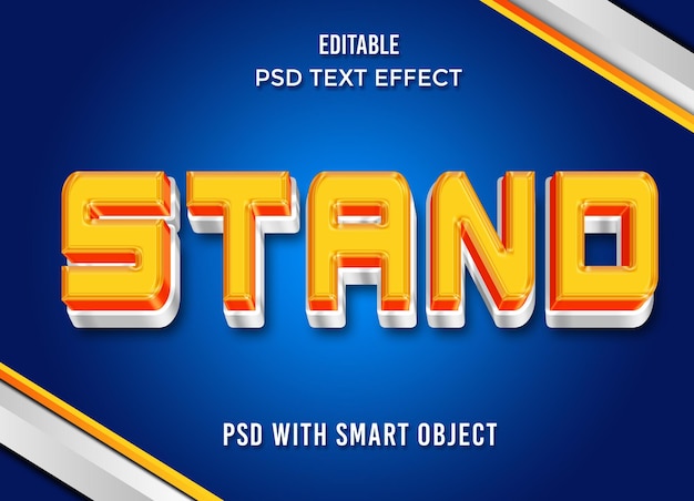 Stand text effect 3d editable