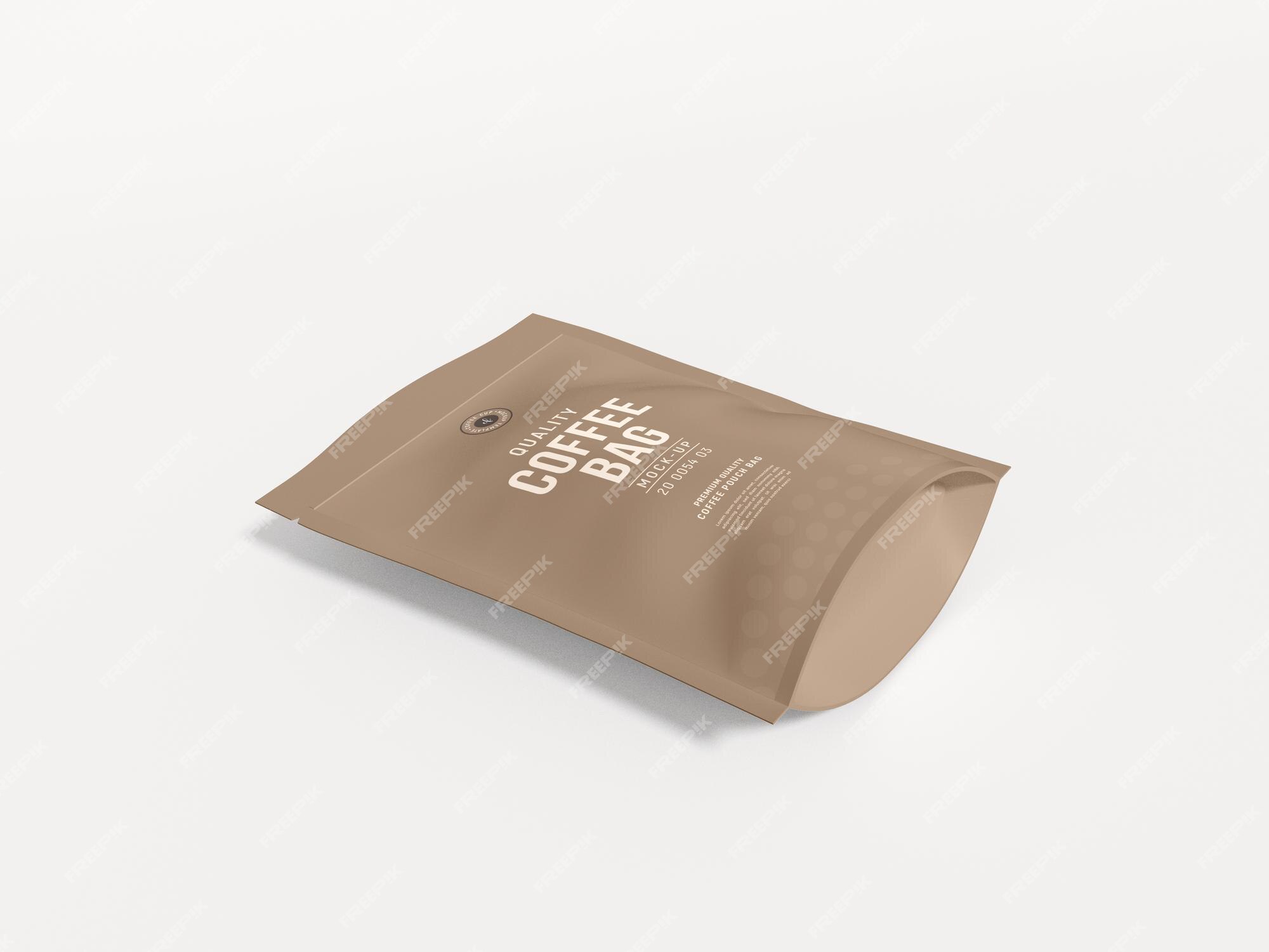 Premium PSD | Stand up coffee pouch bag packaging mockup