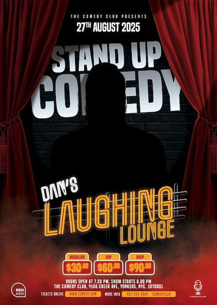 PSD stand up comedy flyer a4