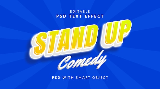 Stand up comedy text effect