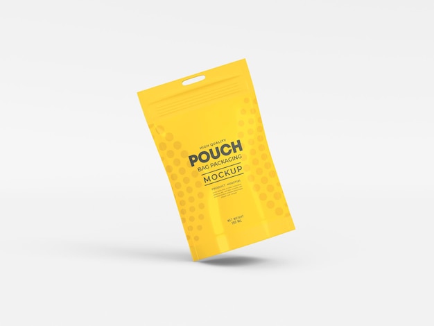 Stand up glossy pouch bag mockup