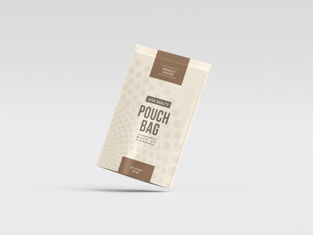 Stand up glossy zipper pouch bag mockup