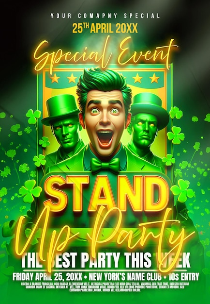 Stand up party flyer psd sjabloon