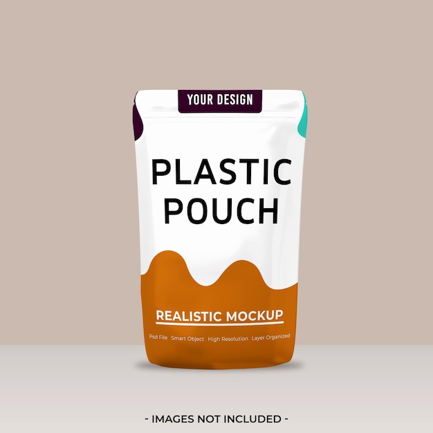 Stand up plastic pouch mockup for food