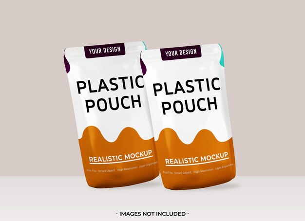 Stand up plastic pouch mockup for food