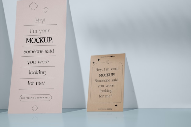 Carta mock-up di cancelleria stand-up