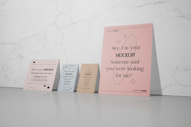 Carta mock-up di cancelleria stand-up