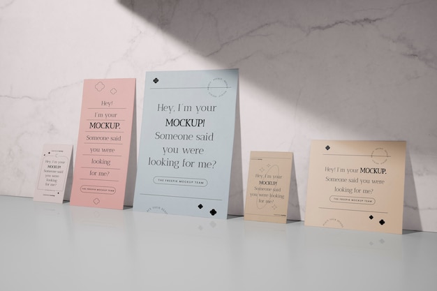 Stand-up stationery mock-up paper