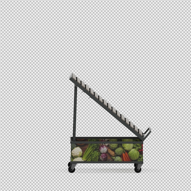 Stare per frutta e verdura rendering 3d