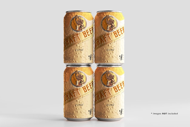 Standard size beer can mockup with condensation effect