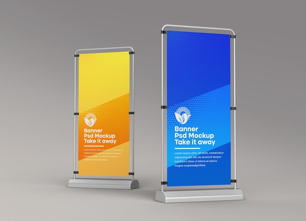 Pubblicità permanente roll up banner mockup