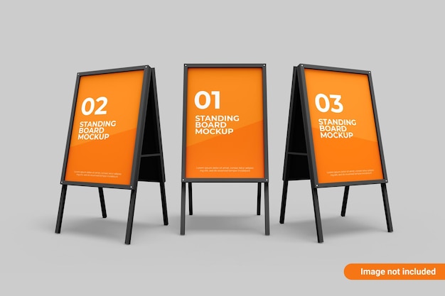 Mockup di banner di bordo in piedi