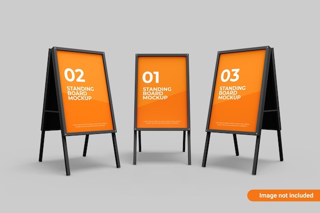 Mockup di banner di bordo in piedi